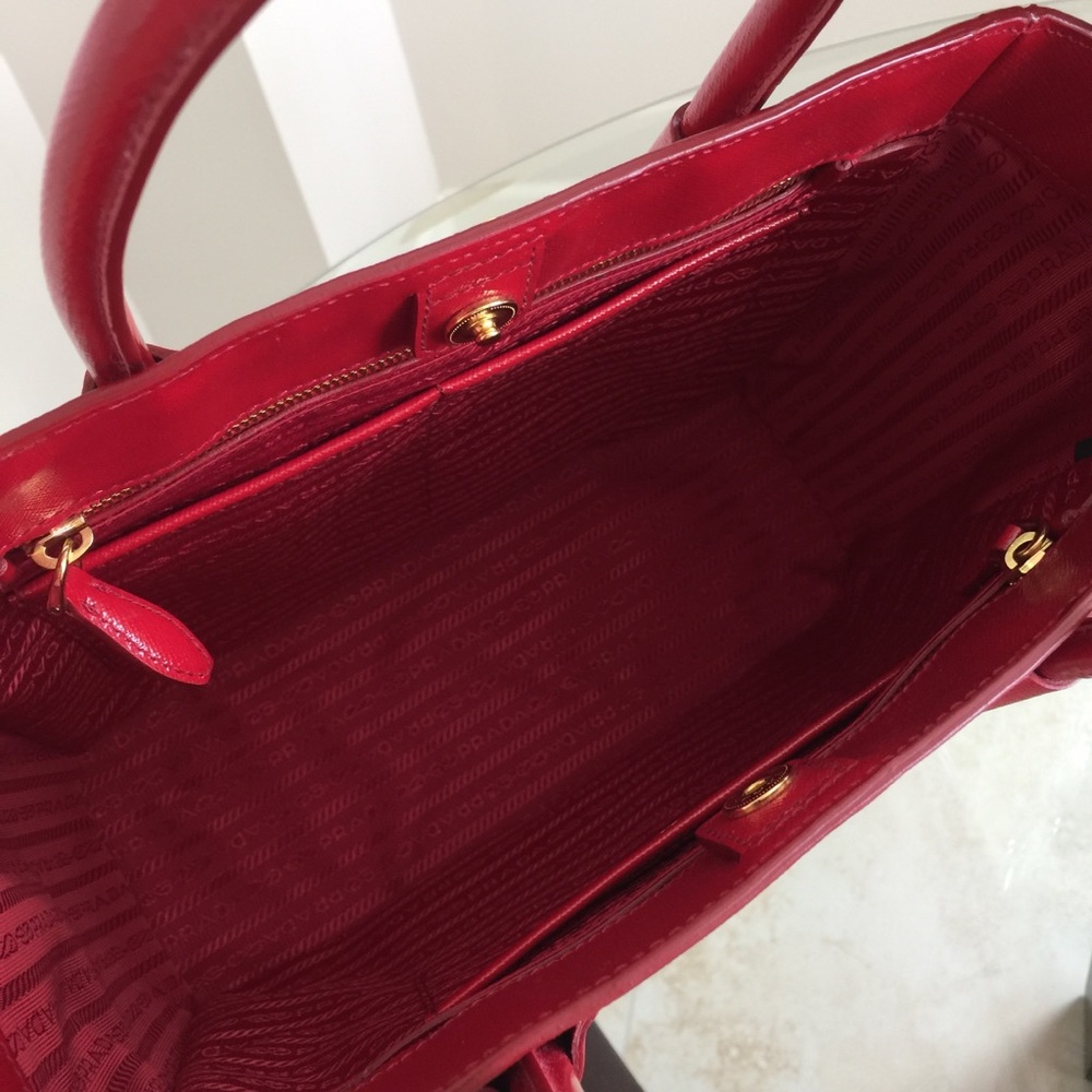 Prada Red Saffiano Tote - Picture 5 of 10